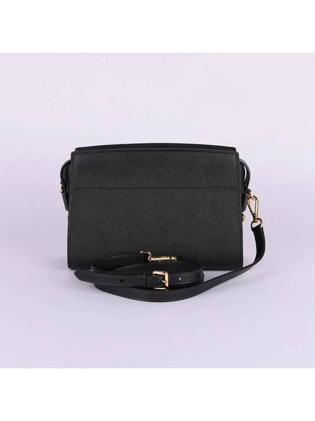 Saffiano Soft Leather Square Cross Bag Black - PRADA - BALAAN 3