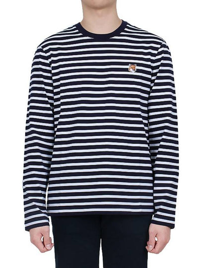 Fox Head Patch Regular Marin Long Sleeve T Shirt Navy Stripes - MAISON KITSUNE - BALAAN 2