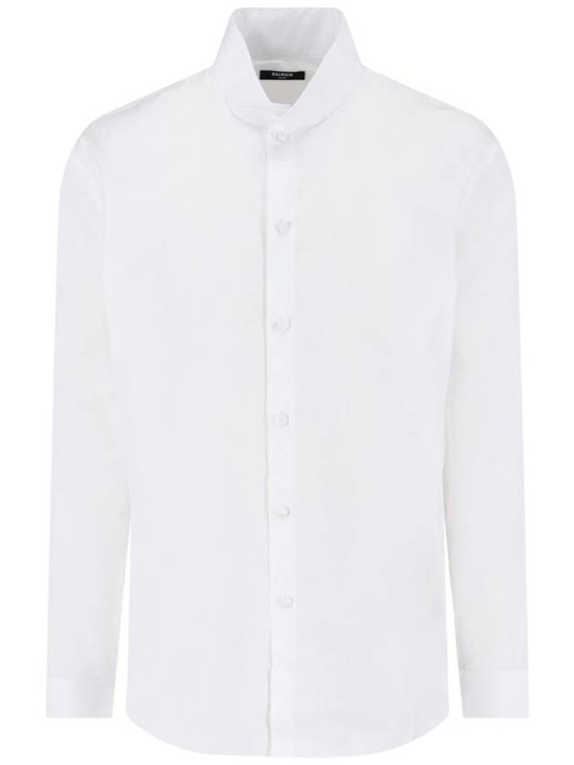 Men's Slim Cut Poplin Long Sleeve Shirt White - BALMAIN - BALAAN 2