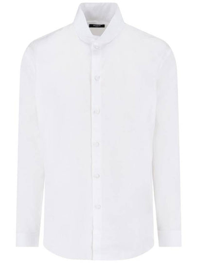 Men's Slim Cut Poplin Long Sleeve Shirt White - BALMAIN - BALAAN 2