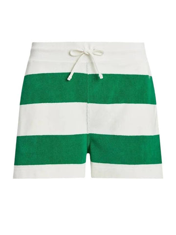 Women's Cotton Terry Rugby Shorts Green - POLO RALPH LAUREN - BALAAN 1