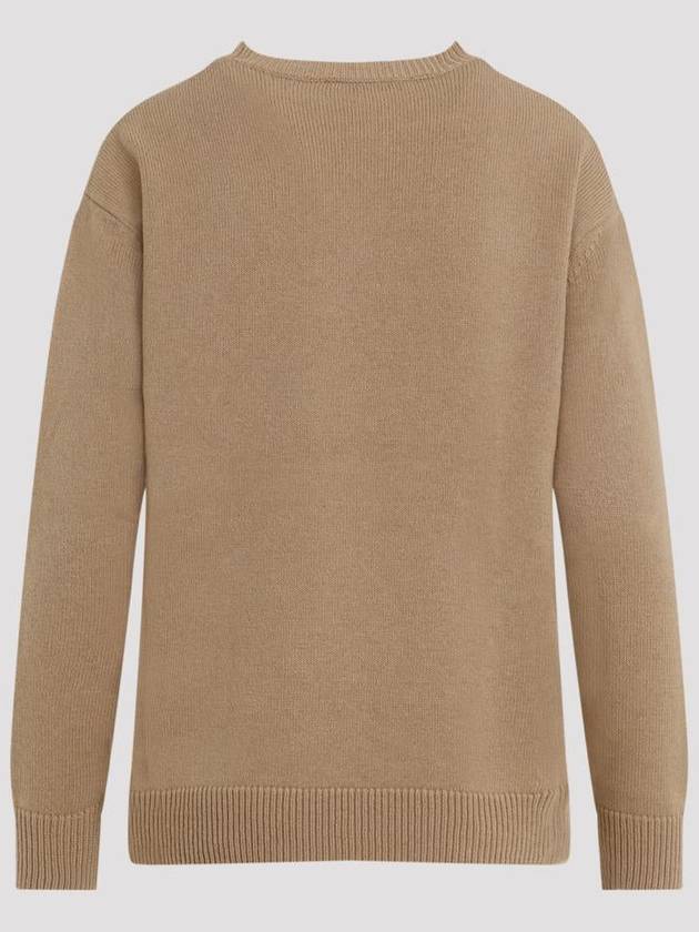 Plata Crew Neck Knit Top Beige - MAX MARA - BALAAN 3