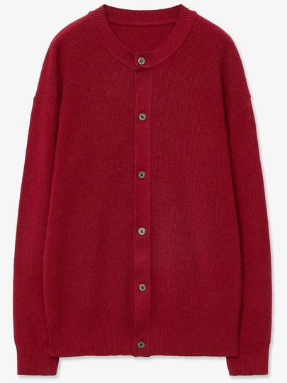 Soft round neck knit cardigan deep red - BLONDNINE - BALAAN 2