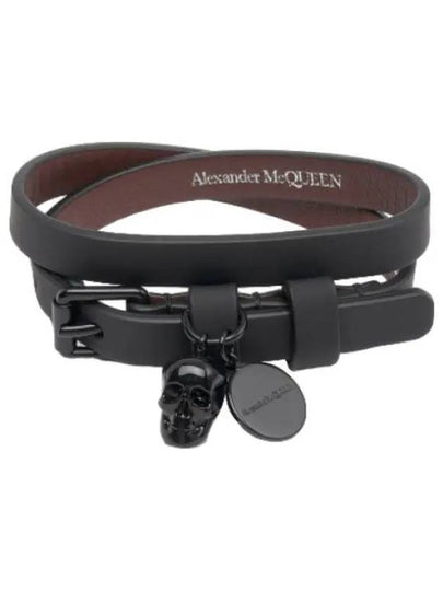 Skull Double Wrap Bracelet Black - ALEXANDER MCQUEEN - BALAAN 2