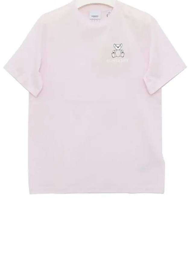 Kids Bear Cotton Short Sleeve T-Shirt Frosty Pink - BURBERRY - BALAAN 2