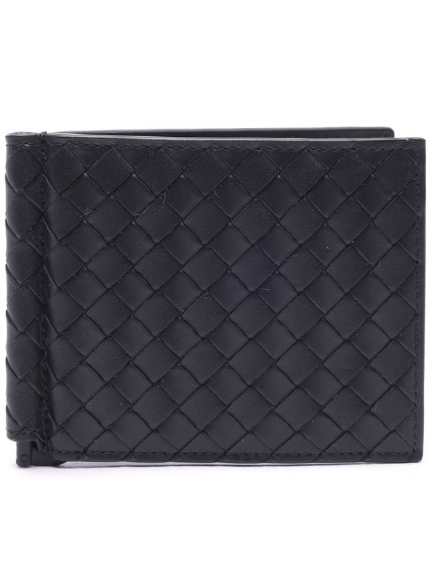 Intrecciato Money Clip Card Wallet Black - BOTTEGA VENETA - BALAAN 3