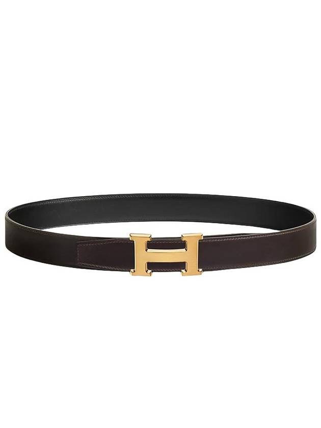 H Buckle Reversible 32mm Leather Black - HERMES - BALAAN 3