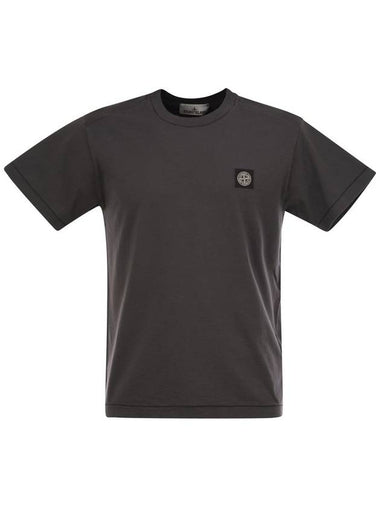 Short-sleeved T-shirt with Compass logo patch - STONE ISLAND - BALAAN 1