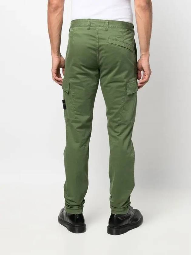 Stretch Broken Twill Garment Dyed Old Effect Cargo Pants Green - STONE ISLAND - BALAAN 5