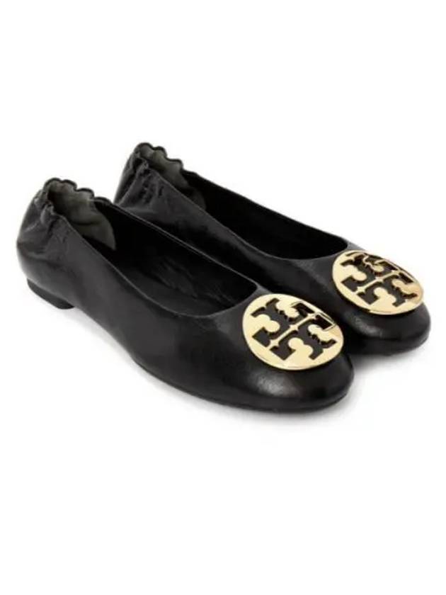 Logo Leather Ballerina Flat Black - TORY BURCH - BALAAN 2