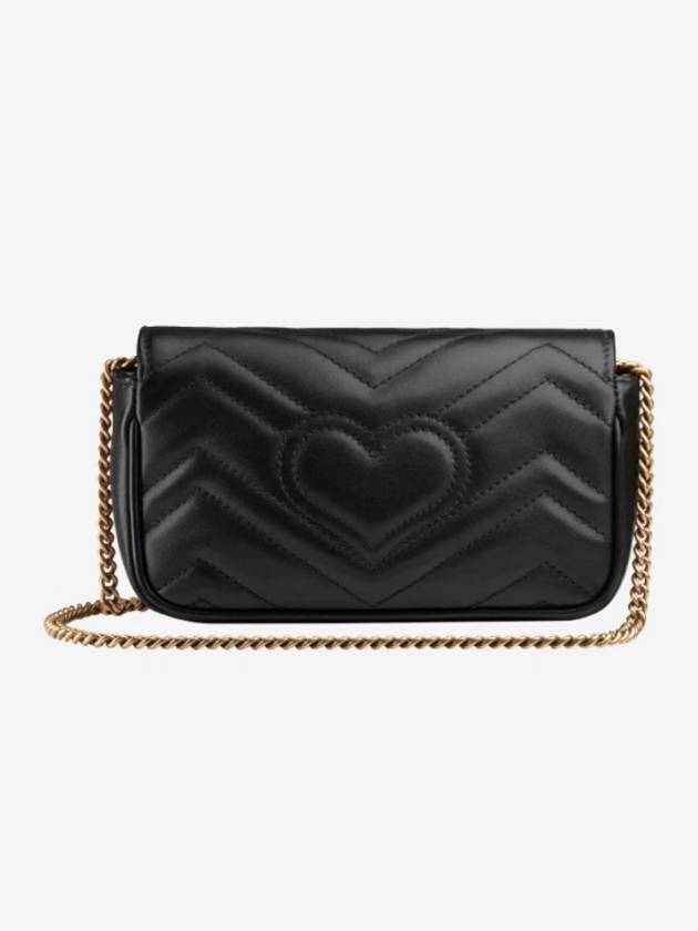 GG Marmont Matelasse Leather Super Mini Bag Black - GUCCI - BALAAN 3