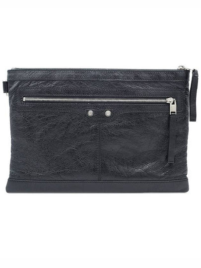 Women s Balenciaga 273022 Black Lambskin Motor Document Medium Clip Clutch gt Pouch Gangbuk used luxury goods - BALENCIAGA - BALAAN 2