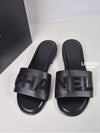 Stitched Lettering Logo Slippers Slide Sandals Black 36 G39988 - CHANEL - BALAAN 8