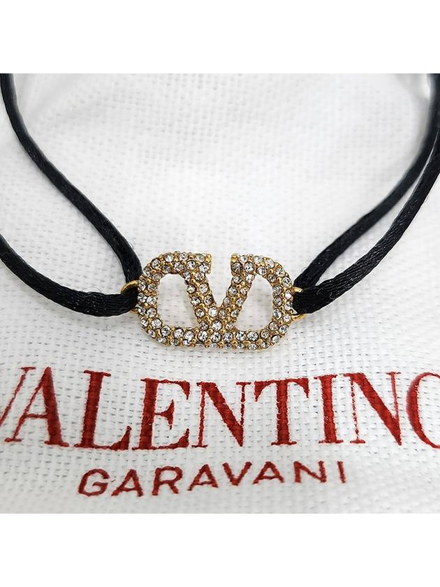 V Logo Garavani Bracelet Black - VALENTINO - BALAAN 5