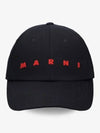 Embroidered Logo Ball Cap Black - MARNI - BALAAN 2