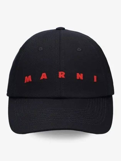 Embroidered Logo Ball Cap Black - MARNI - BALAAN 2