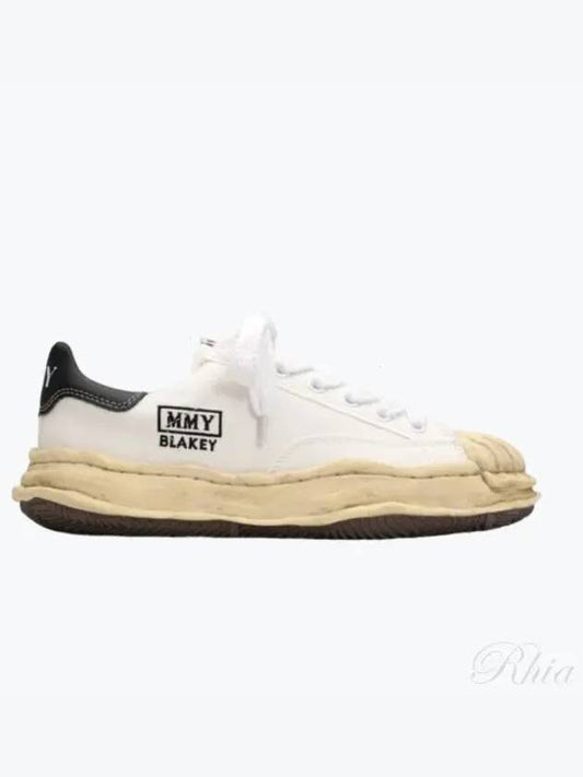 A13FW728 WHT Blakey OG Dyed Sole Canvas Low Top Sneakers - MIHARA YASUHIRO - BALAAN 1