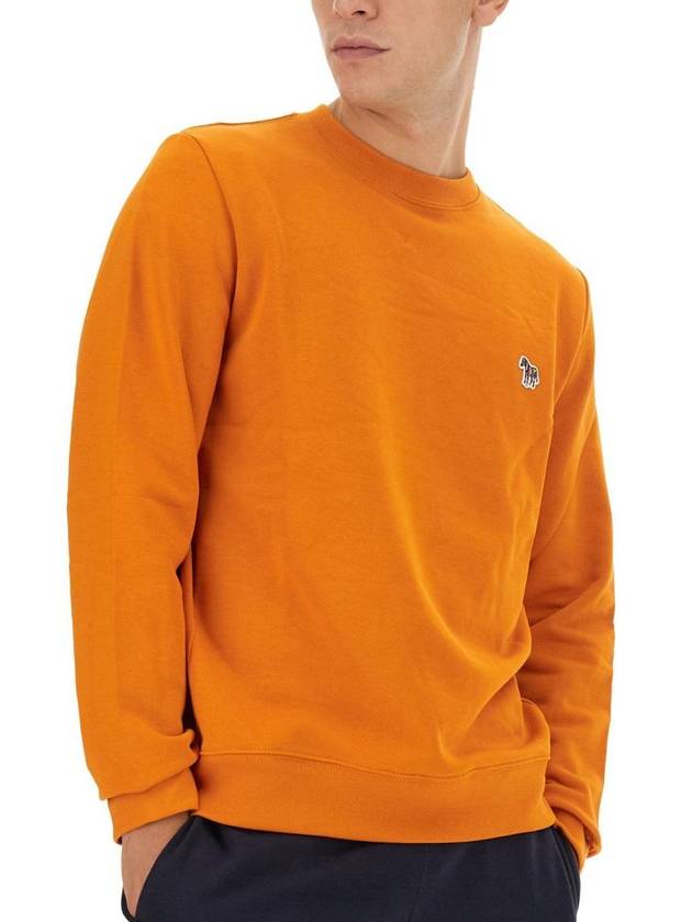 Men's Zebra Logo Organic Cotton Sweatshirt Orange - PAUL SMITH - BALAAN 5