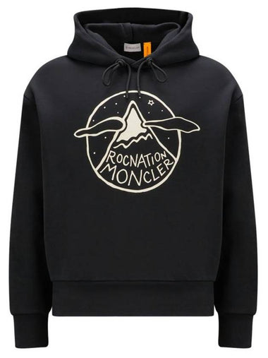 Logo Motif Hoodie Black - MONCLER - BALAAN 1