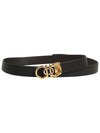 Logo Flag Leather Belt Black - SALVATORE FERRAGAMO - BALAAN 3