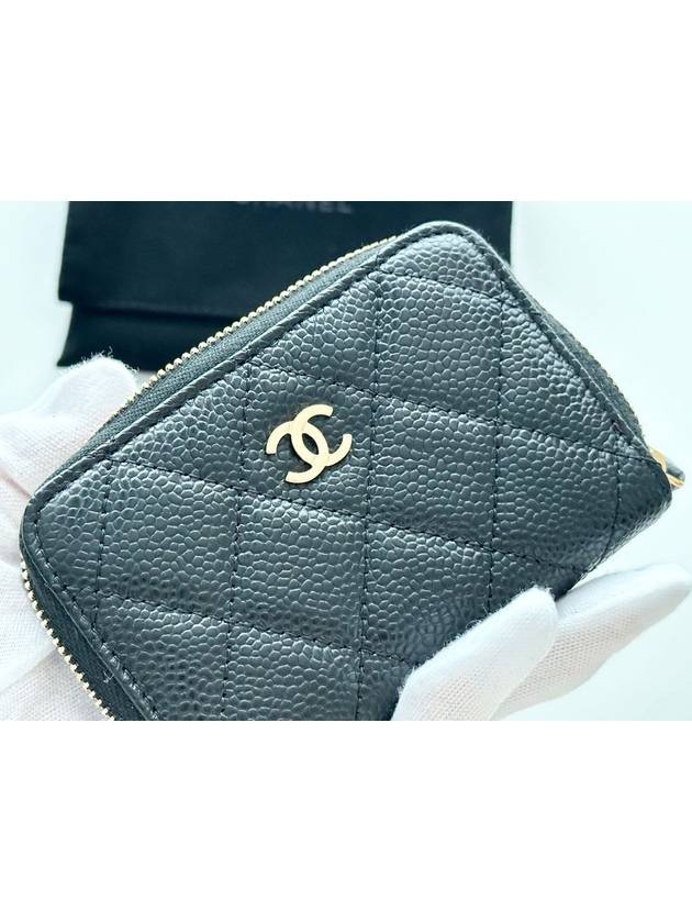 Classic zipper card wallet, coin purse, black caviar gold AP0216 - CHANEL - BALAAN 7