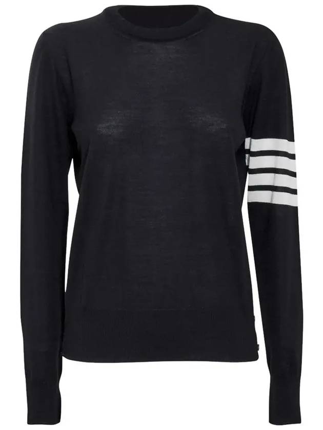 4-Bar Merino Jumper Wool Knit Top Navy - THOM BROWNE - BALAAN 3