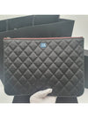 Medium Classic Clutch Bag Caviar Leather & Silver Black - CHANEL - BALAAN 4