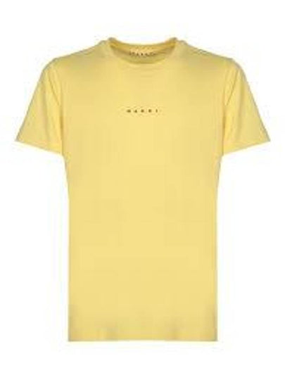 Classic Logo Print Cotton Short Sleeve T-Shirt Lemon - MARNI - BALAAN 2