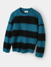 Wool brush striped knit black - INDUST - BALAAN 7