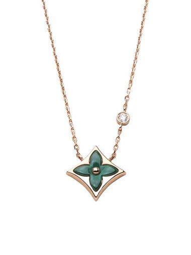 Q93894 Rose gold malachite color blossom BB star pendant necklace 33577 6 - LOUIS VUITTON - BALAAN 1