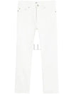 Women's Denim High Waist Cropped Jeans White - AMI - BALAAN 2