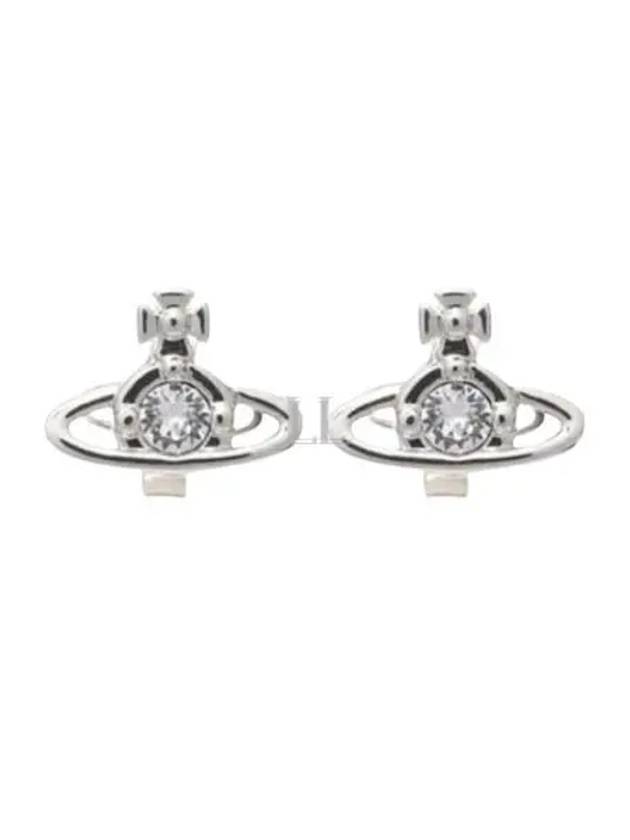 Nano Solitaire Crystal Earrings Silver - VIVIENNE WESTWOOD - BALAAN 2