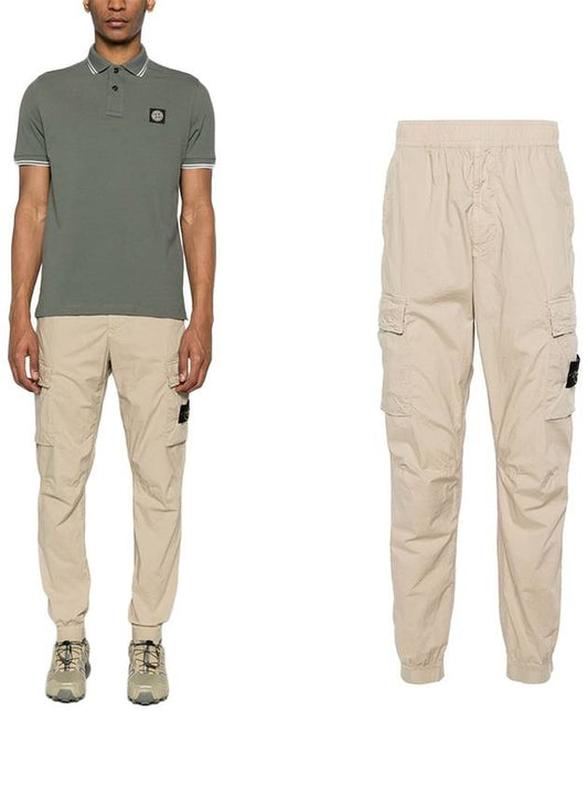 Stretch Cotton Tela Paracadute Cargo Straight Pants Sand - STONE ISLAND - BALAAN 2