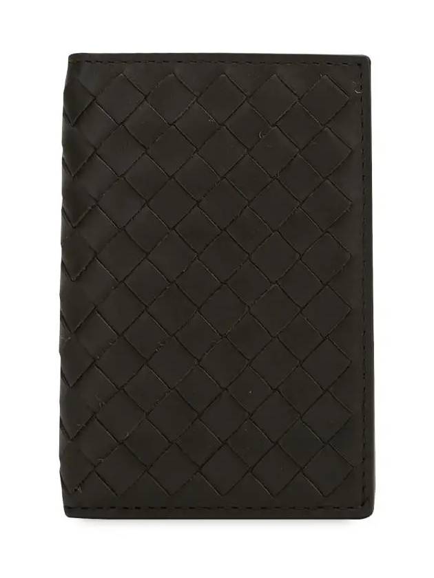 Intrecciato Flap Card Holder Dark Brown - BOTTEGA VENETA - BALAAN 2