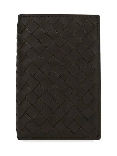 Intrecciato Flap Card Holder Dark Brown - BOTTEGA VENETA - BALAAN 2