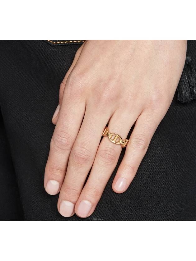 CD Navy Metal Ring Gold - DIOR - BALAAN 4