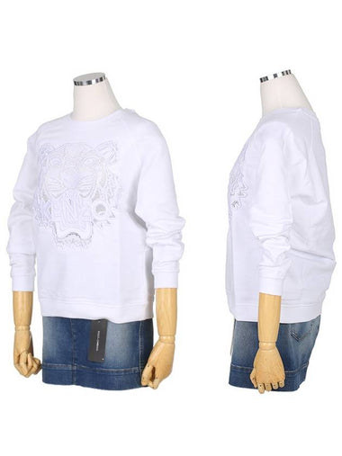 2 SW727 4XD 01 White Tiger Embroidery Sweatshirt - KENZO - BALAAN 1