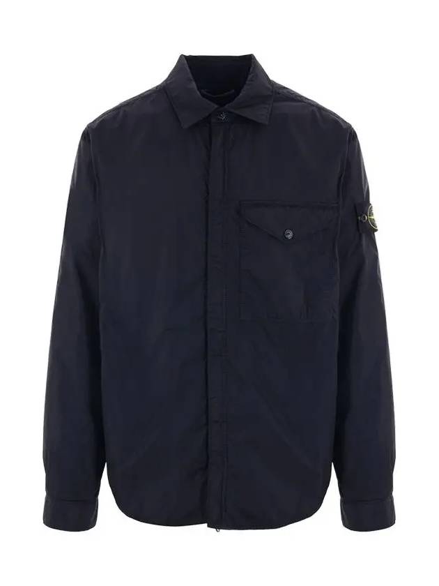 Logo Patch Zip Up Jacket Navy - STONE ISLAND - BALAAN 3