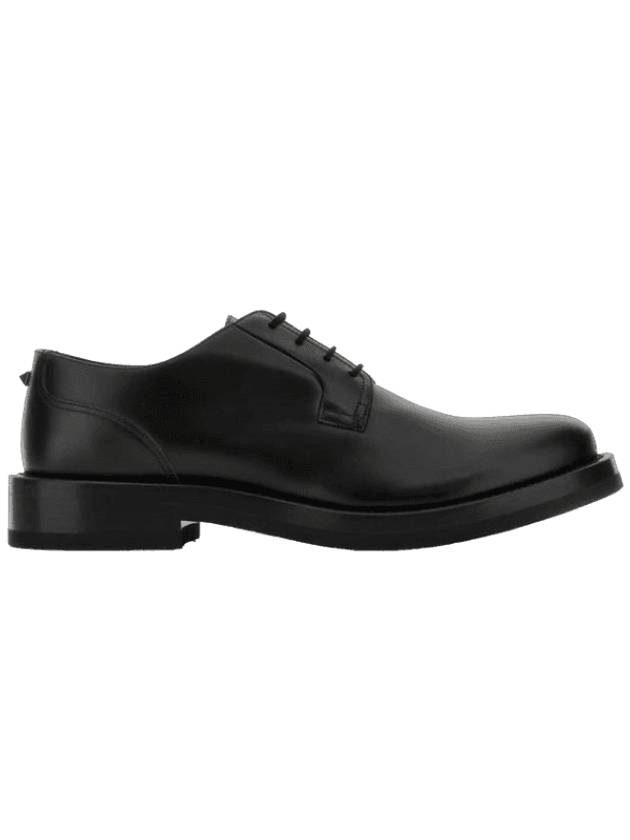 Rockstud Essential Calf Leather Derby Black - VALENTINO - BALAAN 1