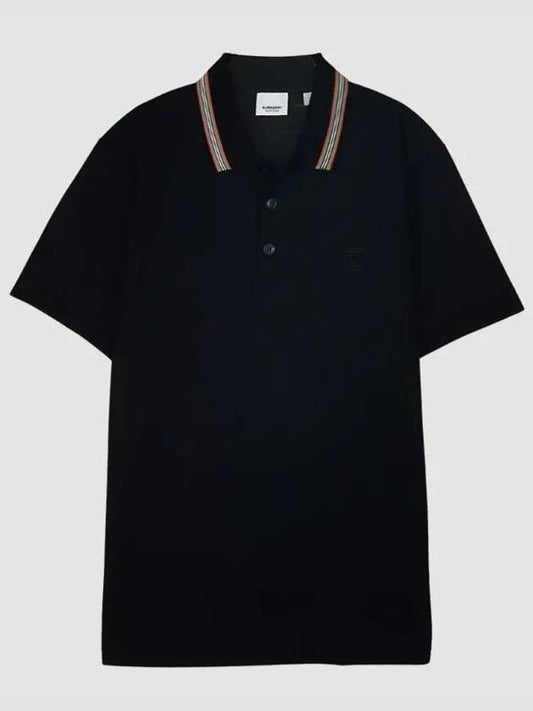 Striped Cotton Polo Shirt Black - BURBERRY - BALAAN 2