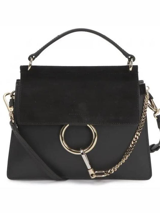 Fay Leather Suede Shoulder Bag Black - CHLOE - BALAAN 2