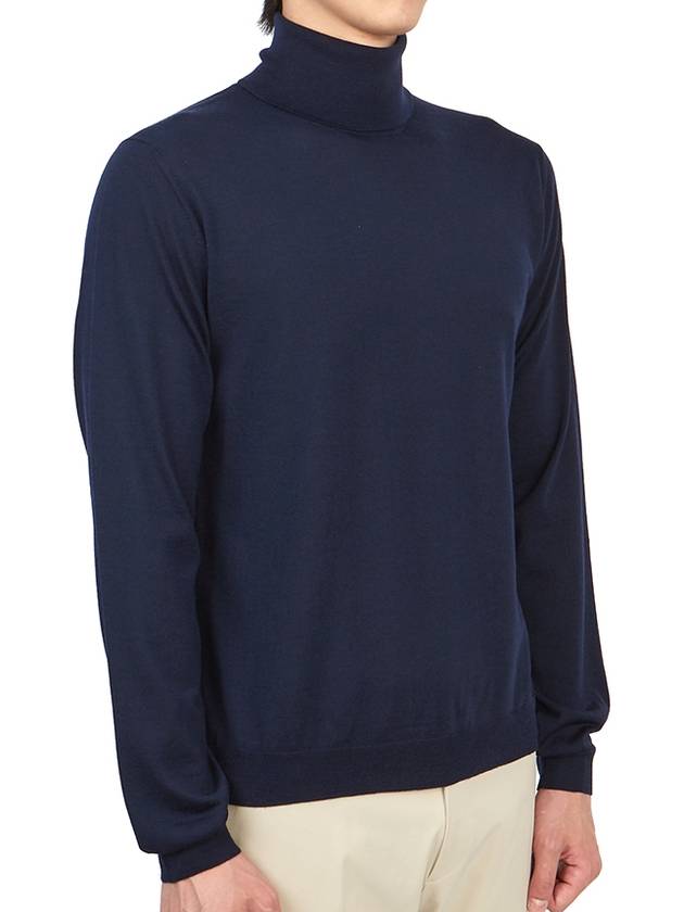 Horsebit Intarsia Wool Turtleneck Navy - GUCCI - BALAAN 4