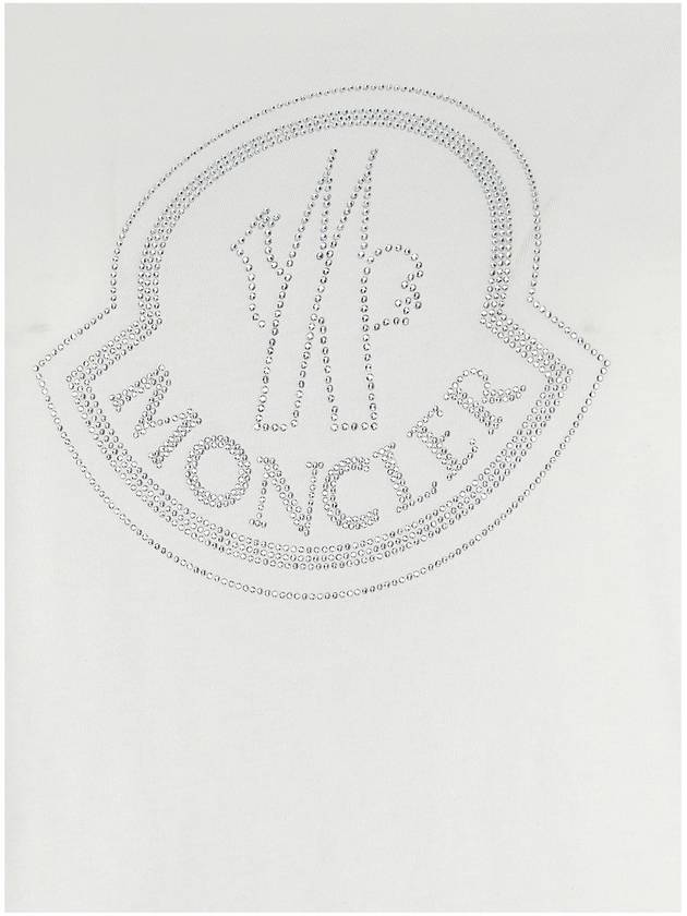 Crystal Logo Short Sleeve T-Shirt Off White - MONCLER - BALAAN 5