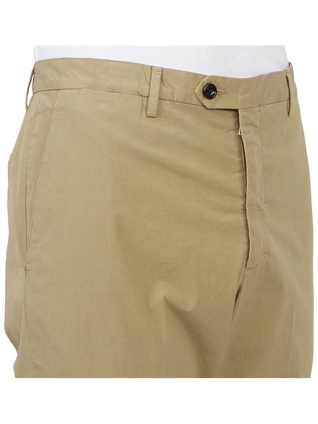 Men's Cotton Blend Straight Pants Beige - DRUMOHR - BALAAN 10