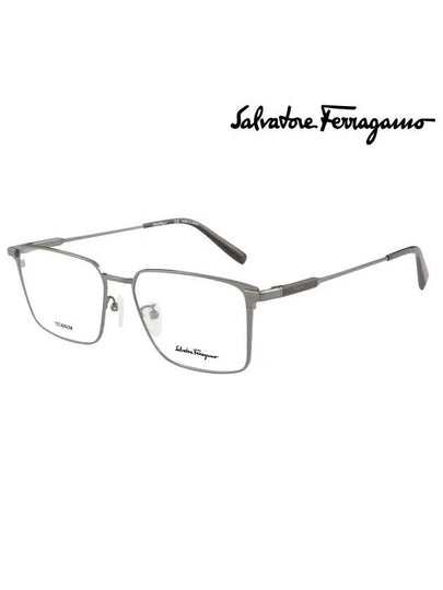 Eyewear Logo Square Titanium Eyeglasses Dark Ruthenium - SALVATORE FERRAGAMO - BALAAN 2