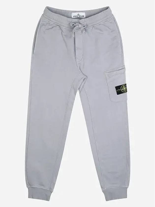 Compass Patch Cotton Jersey Track Pants Light Grey - STONE ISLAND - BALAAN 2