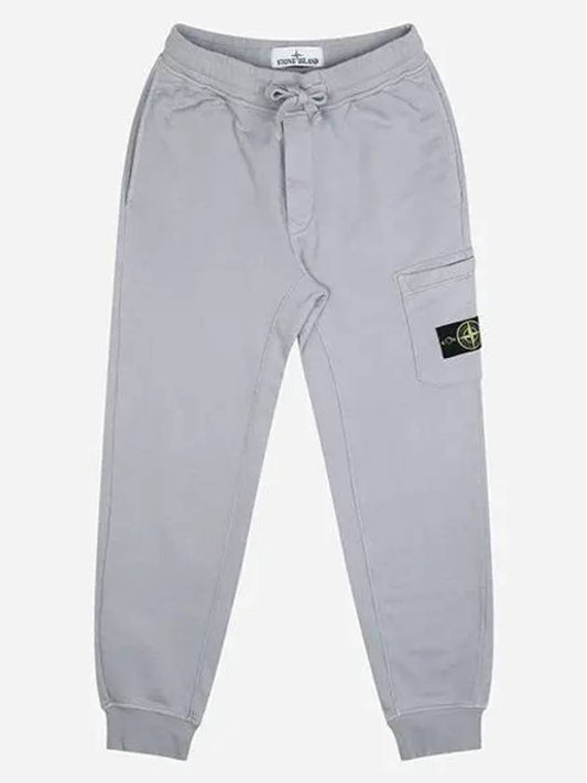 Compass Patch Cotton Jersey Track Pants Light Grey - STONE ISLAND - BALAAN 2