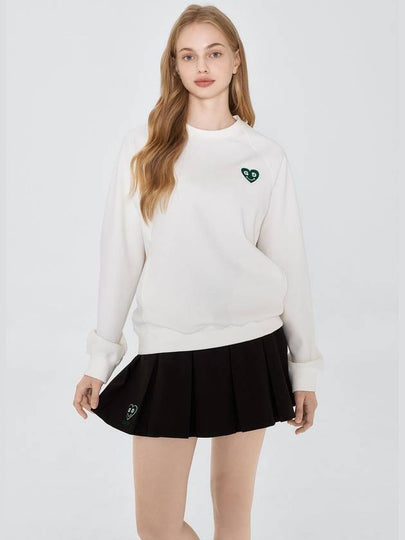 Green Heart Soft Fit Raglan Sweatshirt White - GOXO - BALAAN 2