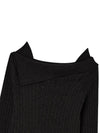 Off shoulder slim ribbed knit Black - THE GREEN LAB - BALAAN 4