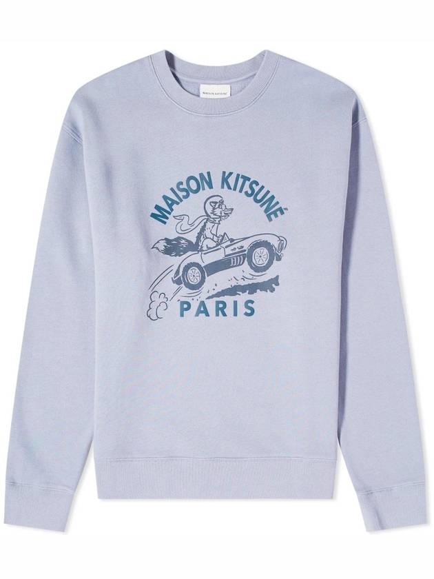 Maison Kitsune Racing Fox Comfort Sweatshirt Duster Blue - MAISON KITSUNE - BALAAN 1